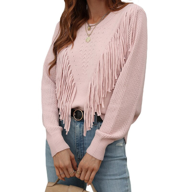 Sophie - Elegante jersey de otoño con flecos para mujer