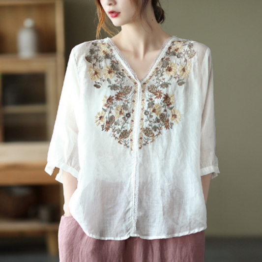 Blusa de señora bordada