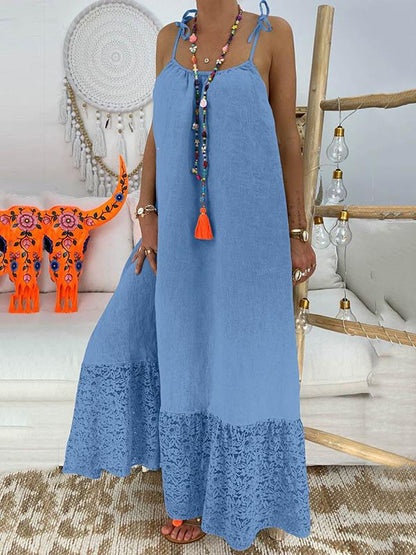 Maxi vestido liso con abertura