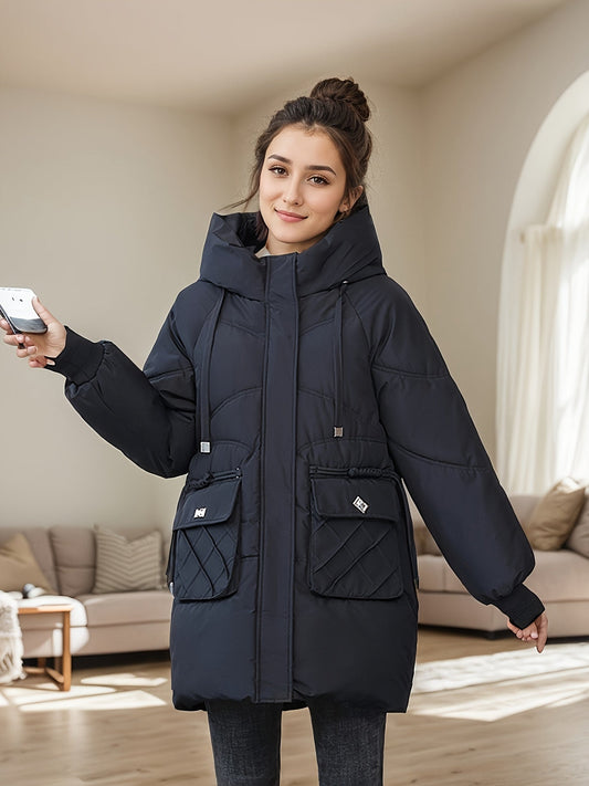 Cálida chaqueta de invierno oversize con relleno de plumón para mujer | Ideal para otoño/invierno