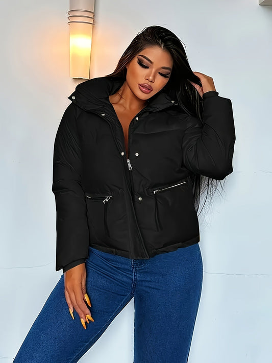 Chaqueta corta informal de plumón con cremallera para mujer | Ideal para otoño/invierno