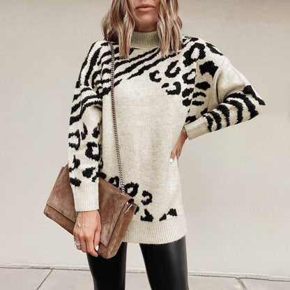 Jersey de leopardo con cuello alto