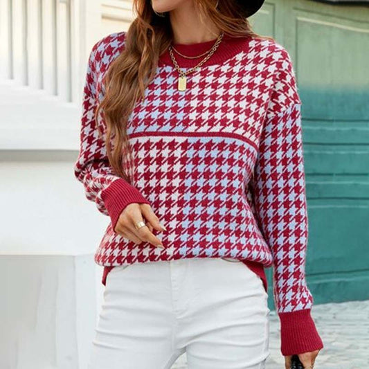 Xandrine Sweater | Jersey de punto geométrico casual