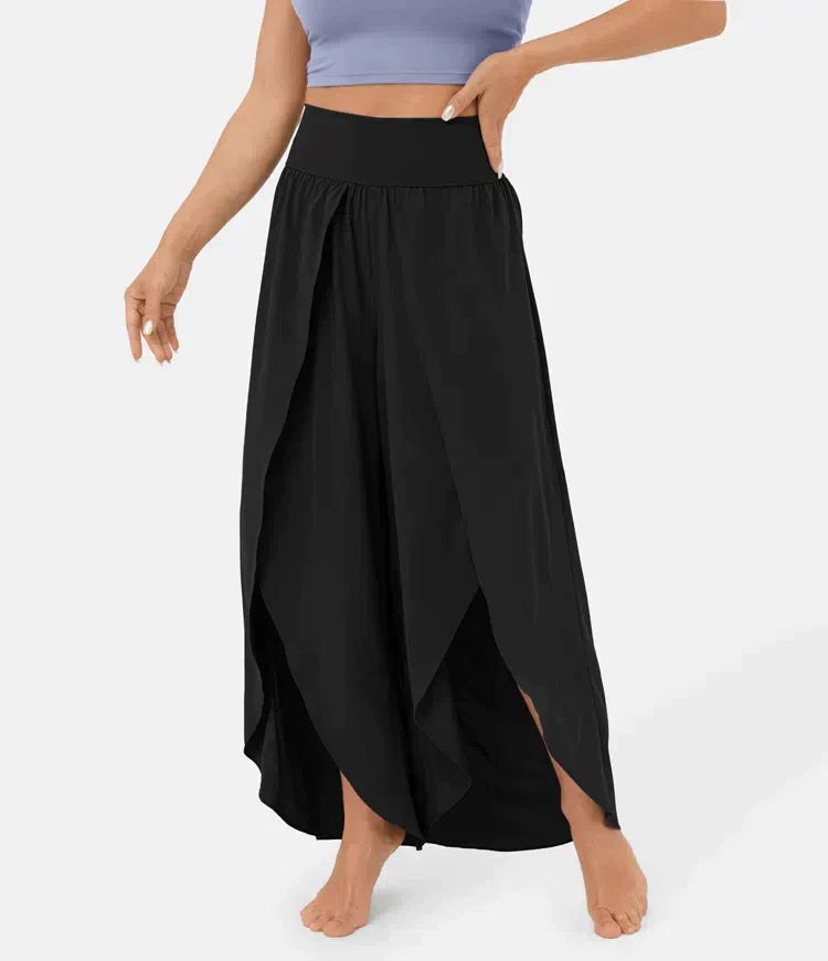 Pantalones palazzo con aberturas para mujer