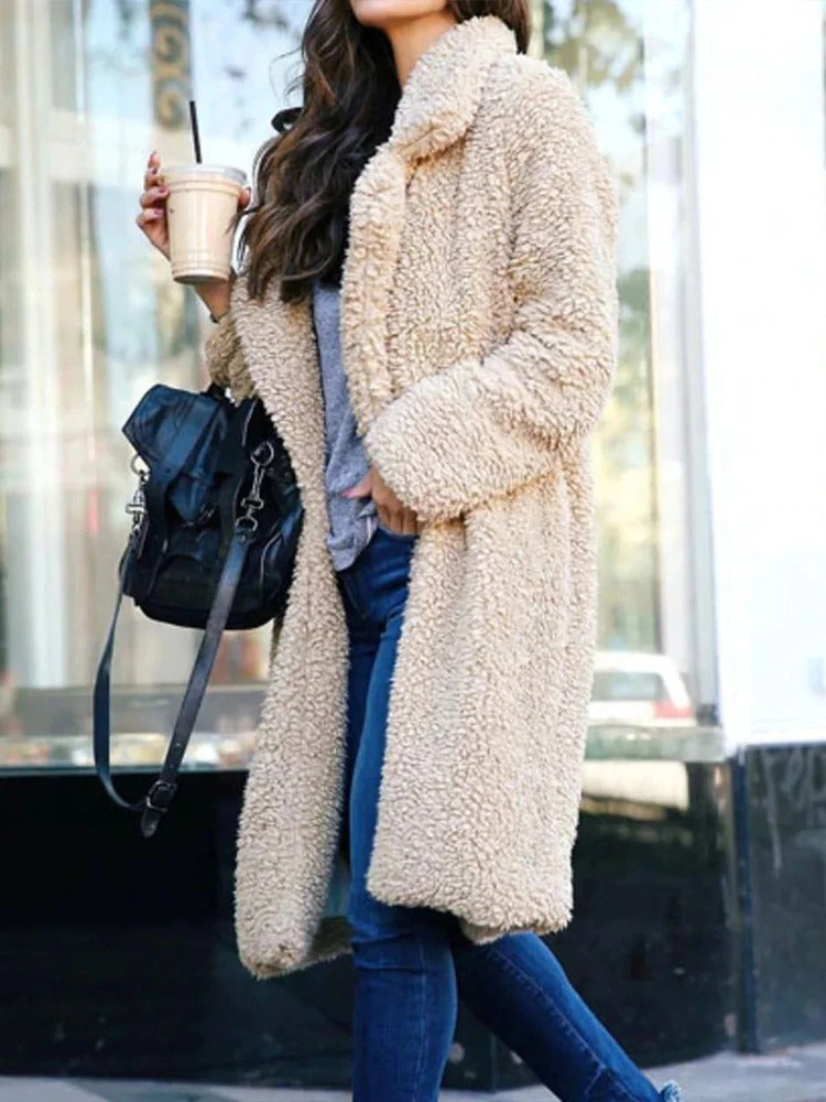 Elegante abrigo de peluche para mujer | Romee