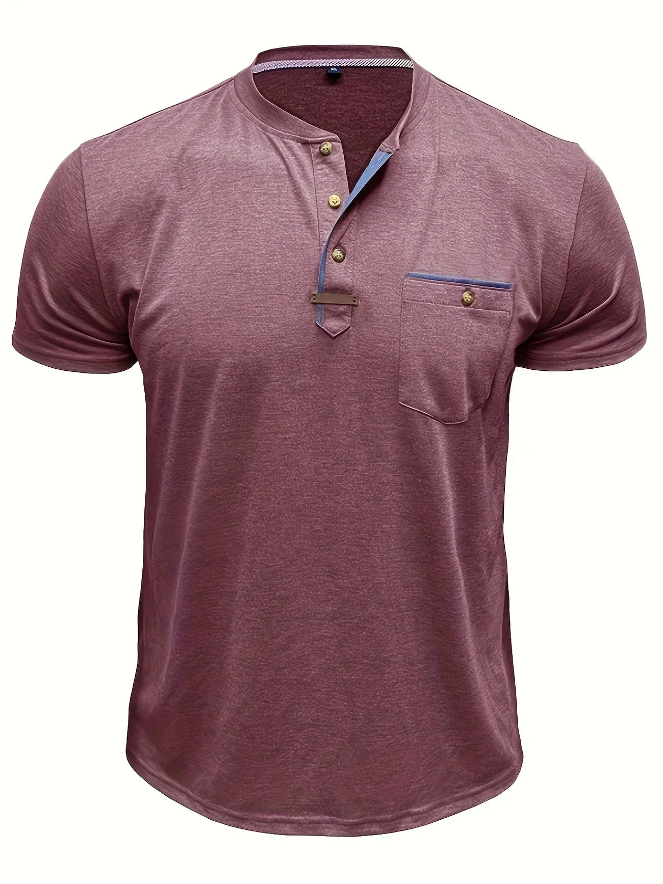 Męska Koszulka Henley Guzikami
