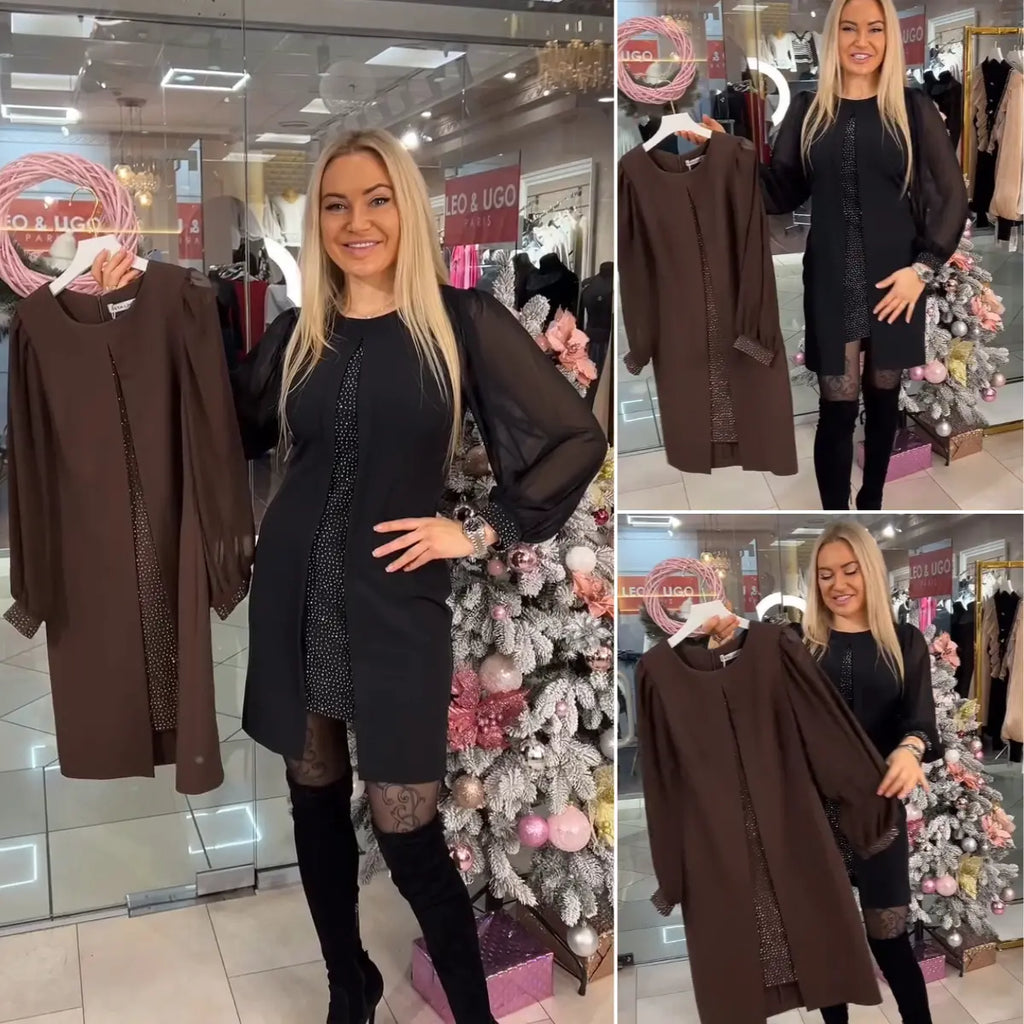 Elodie – Elegancka Sukienka z Delikatnym Połyskiem