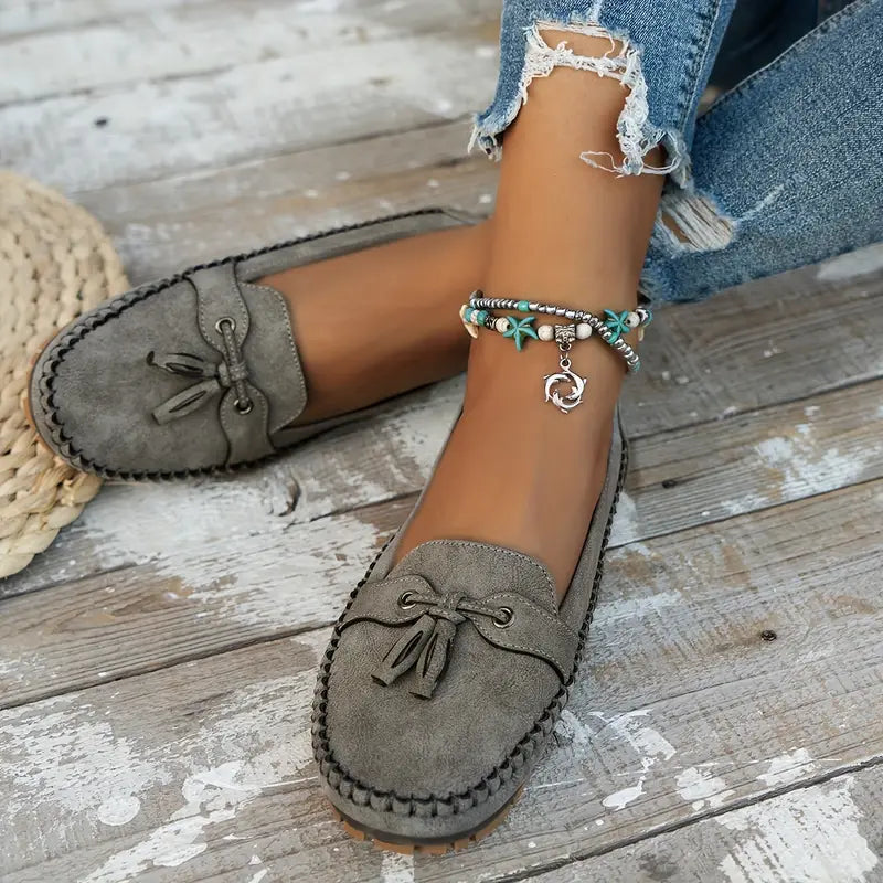 Damskie Mokasyny Moccasin Z Frędzlami