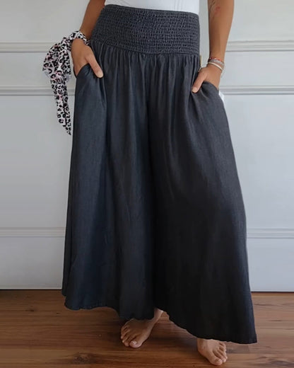 Pantalón ancho con cintura elástica