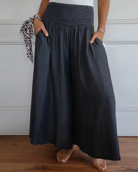 Pantalón ancho con cintura elástica