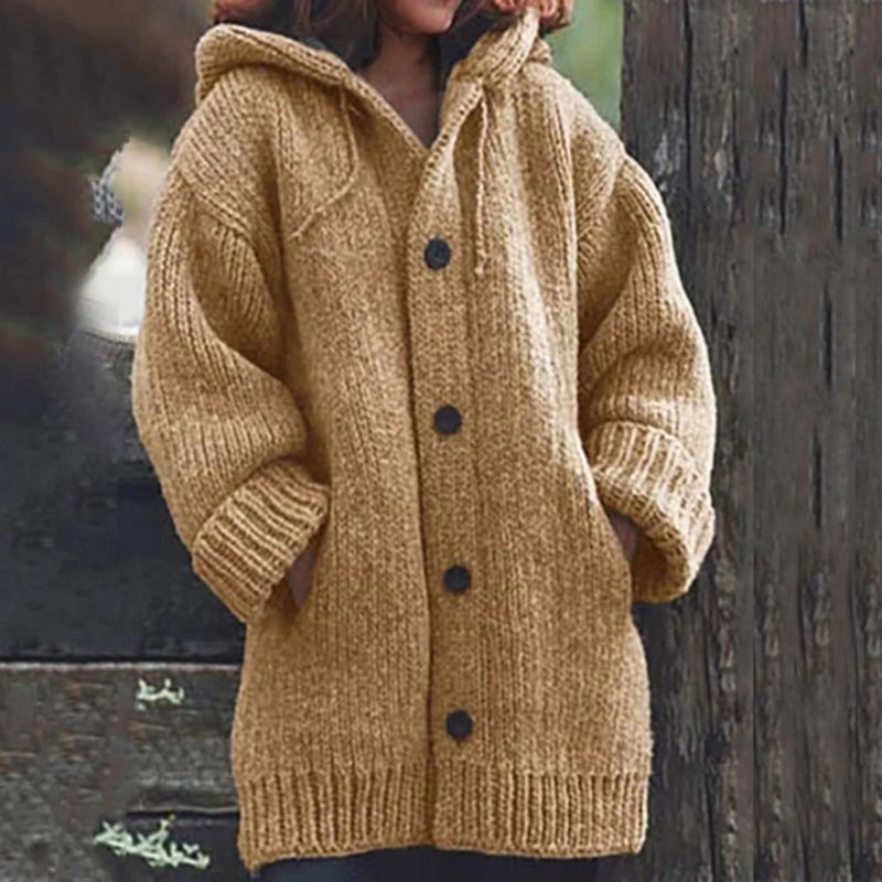 Della - jersey de punto extragrande con botones