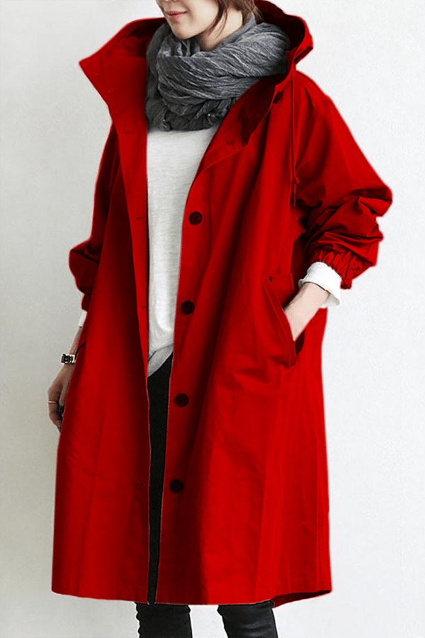 Chaqueta impermeable con capucha de gran tamaño para mujer