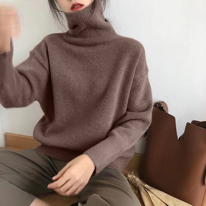 Elegante jersey de punto con cuello alto