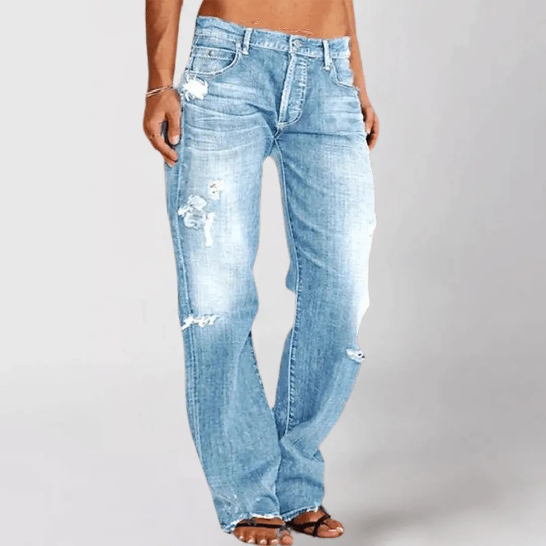 Vaqueros de mujer | Con agujeros | Denim duradero | Ideal para uso diario