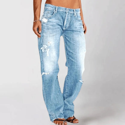 Vaqueros de mujer | Con agujeros | Denim duradero | Ideal para uso diario