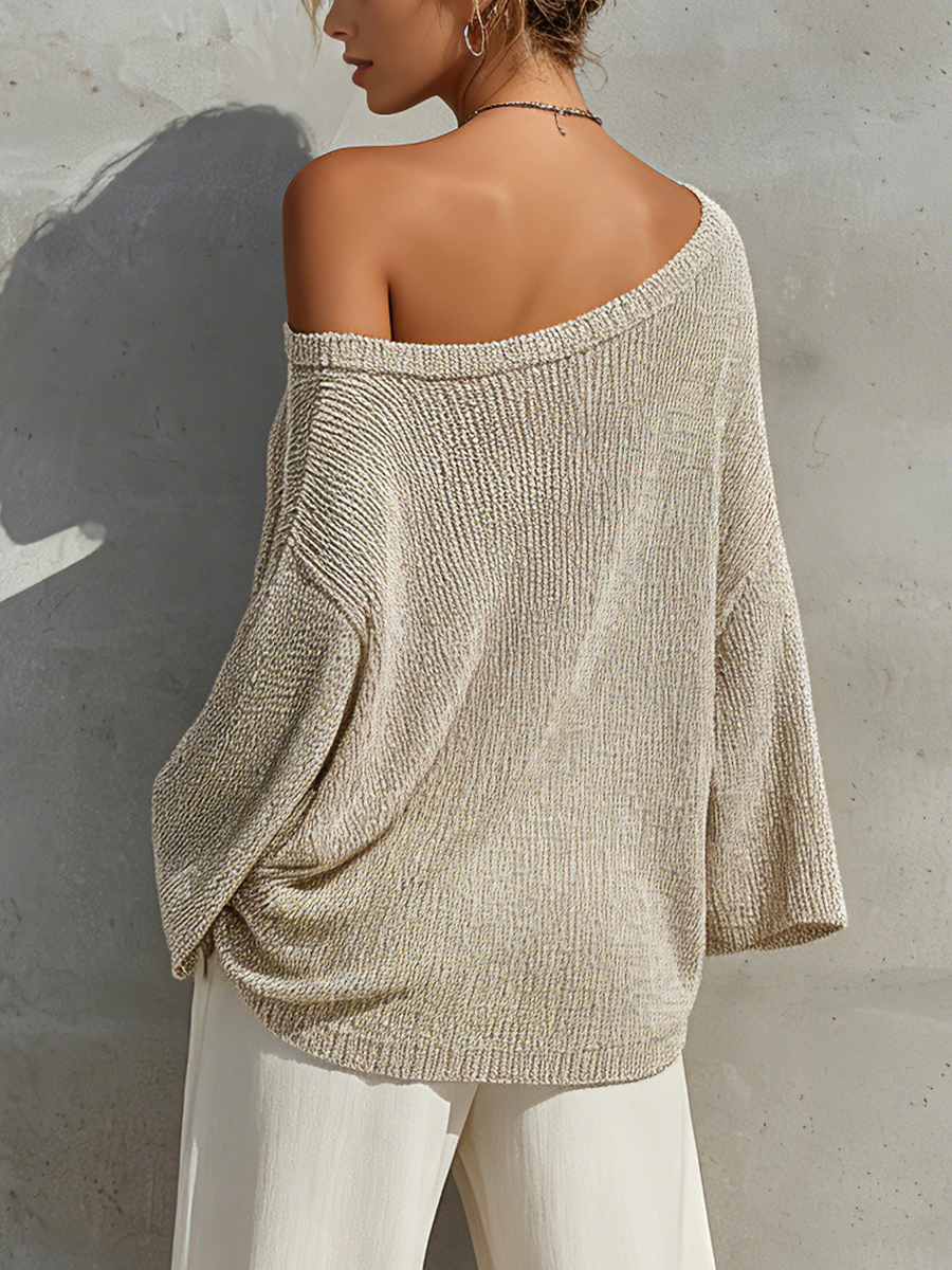 Sweter Damski Oversize Odkryte Ramiona