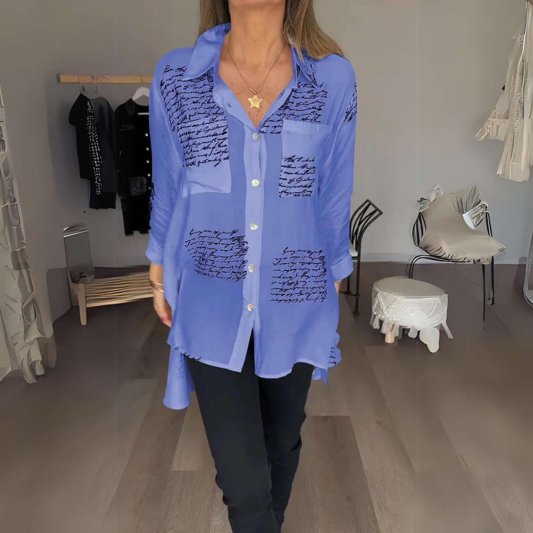 Camisa con estampado de letras para mujer