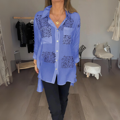 Camisa con estampado de letras para mujer