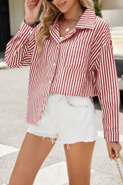 Sabrina | Camisa de rayas con botones para mujer