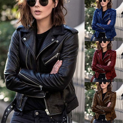 Gudrun - Chaqueta de cuero de gran calidad y colores vivos