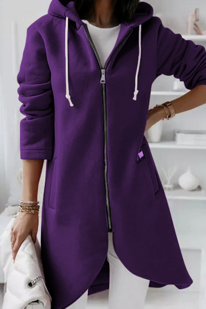 Sudadera informal con cremallera y capucha ajustable