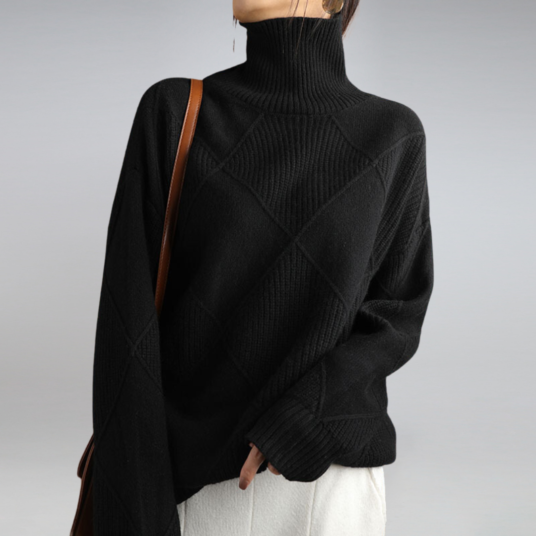 Amalia | Jersey de cuello alto de cachemira suave