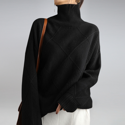 Amalia | Jersey de cuello alto de cachemira suave