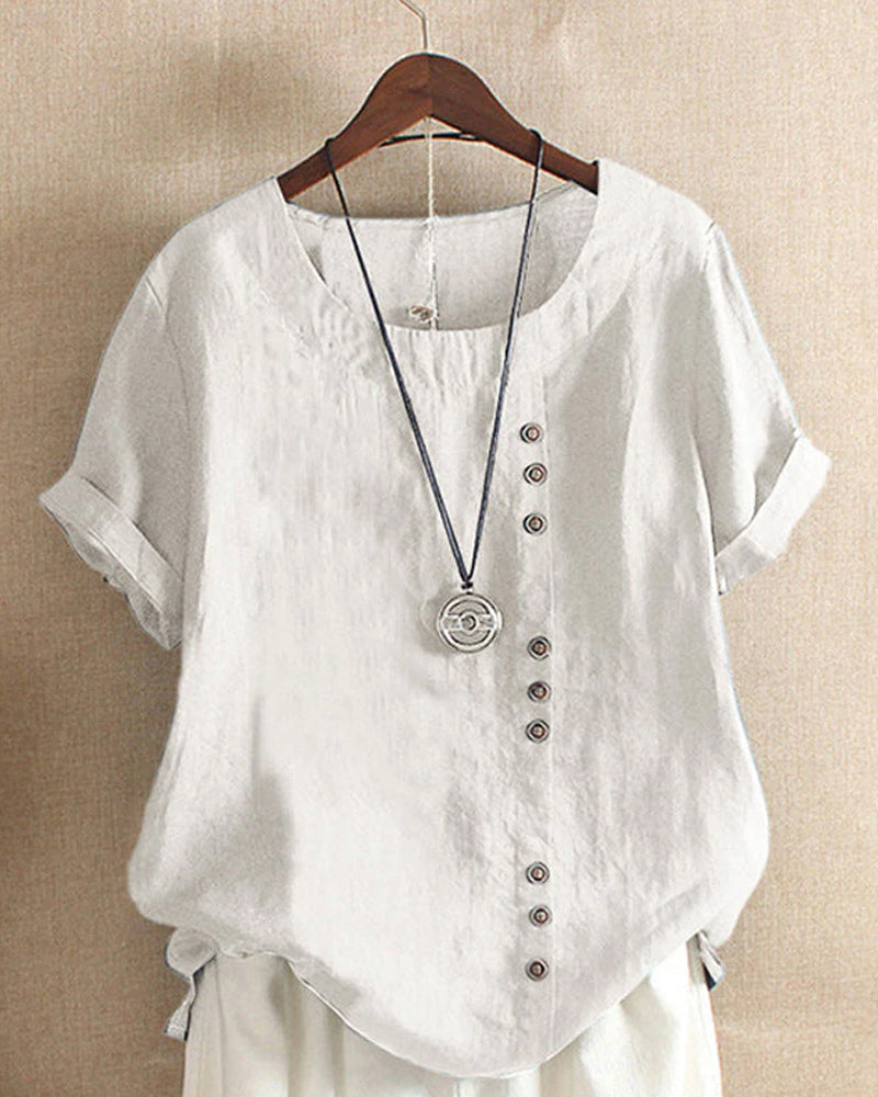 Blusa de manga corta para mujer