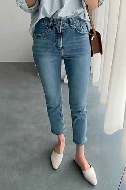 Sienna | Vaqueros rectos beige de mujer