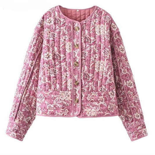 Saphir | Chaqueta acolchada con forro floral para mujer