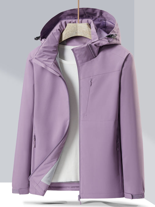 Elegante chaqueta de invierno de forro polar impermeable con capucha para mujer | Perfecta para actividades al aire libre