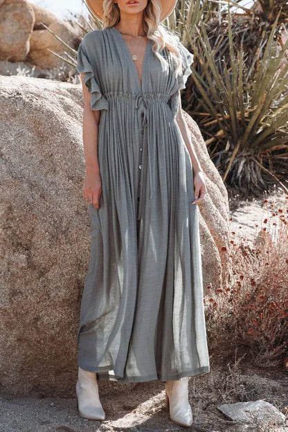 Vestido Fairy Air con cuello en V y mangas con volantes