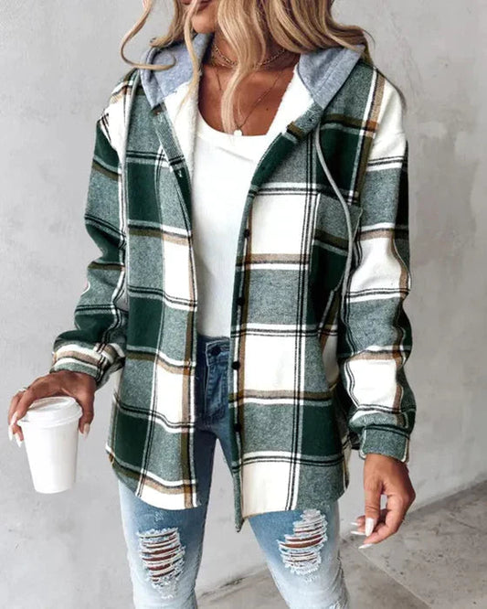 Chaqueta casual de cuadros para mujer | Perfecta para el día a día de las mujeres