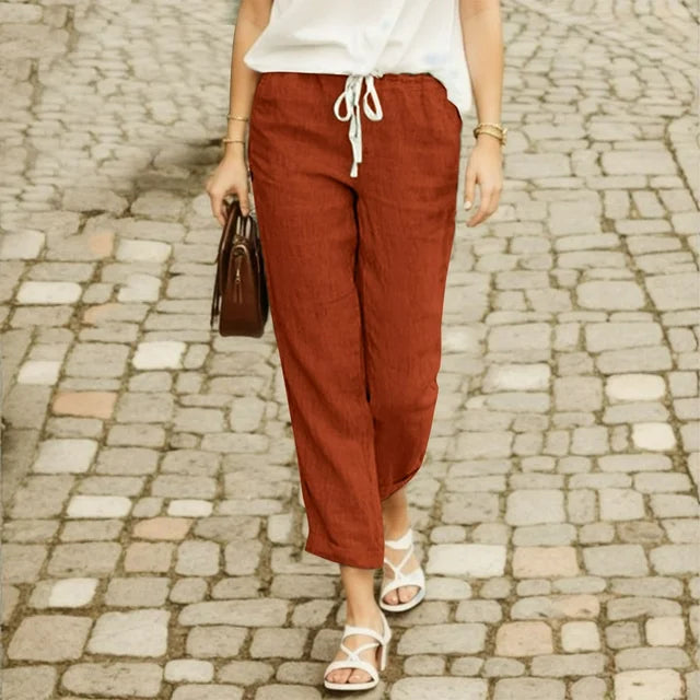 Pantalones con cordón de algodón