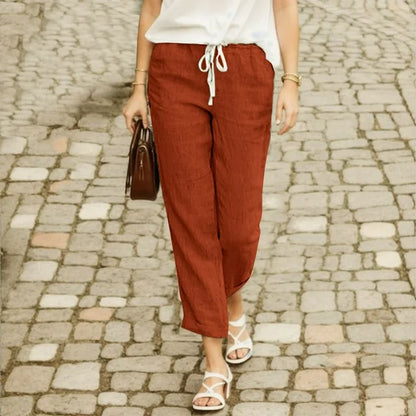 Pantalones con cordón de algodón