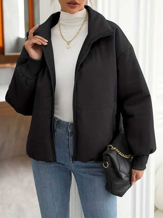 Chaqueta puffer negra de mujer