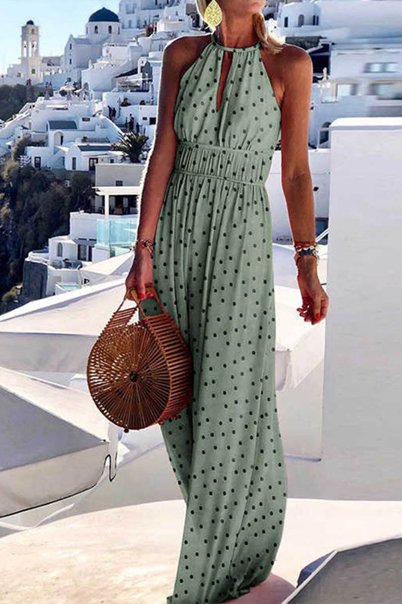 Vestido estampado con escote redondo