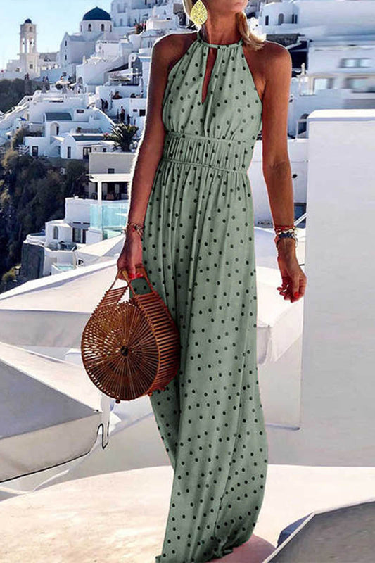 Vestido estampado con escote redondo