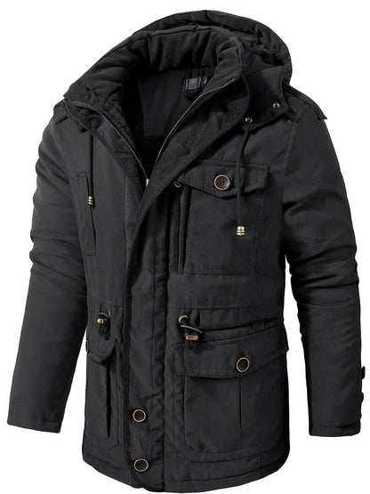Casual de algodón estilo cargo chaquetas de invierno con bolsillos para los hombres | Perfecto para actividades al aire libre