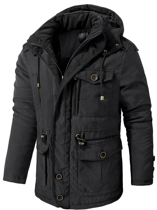 Casual de algodón estilo cargo chaquetas de invierno con bolsillos para los hombres | Perfecto para actividades al aire libre