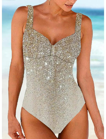 LolaBeach - Bañador con estampado de lentejuelas