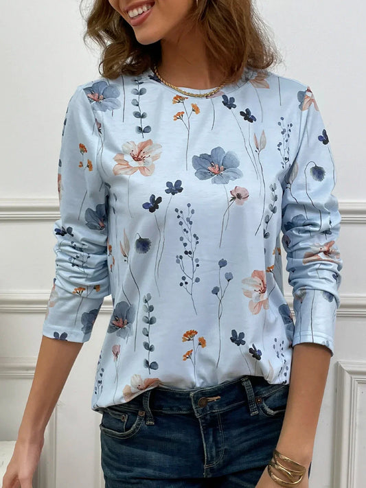 Camiseta de cuello redondo para mujer