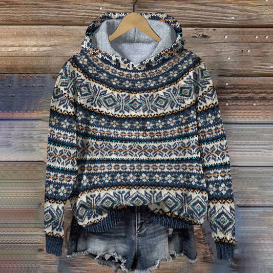 Heidi fashion | Sudadera con capucha de punto islandés