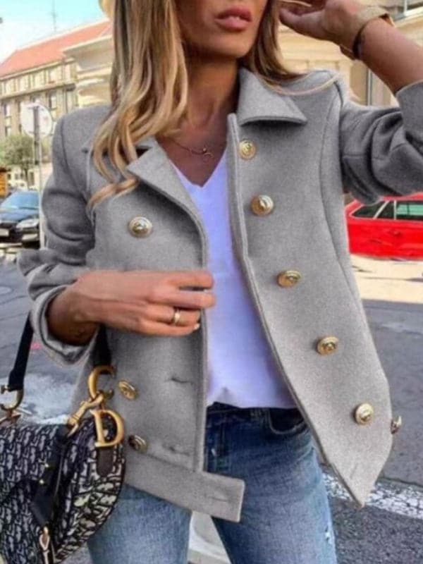 Jenny - Chaqueta corta de diseño con botones dorados
