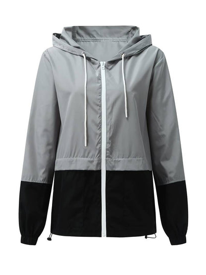 Colorido chubasquero informal impermeable con capucha para mujer | Perfecto para actividades al aire libre