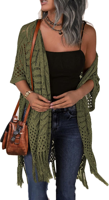 Cárdigan Renée | Cárdigan abierto de ganchillo ligero