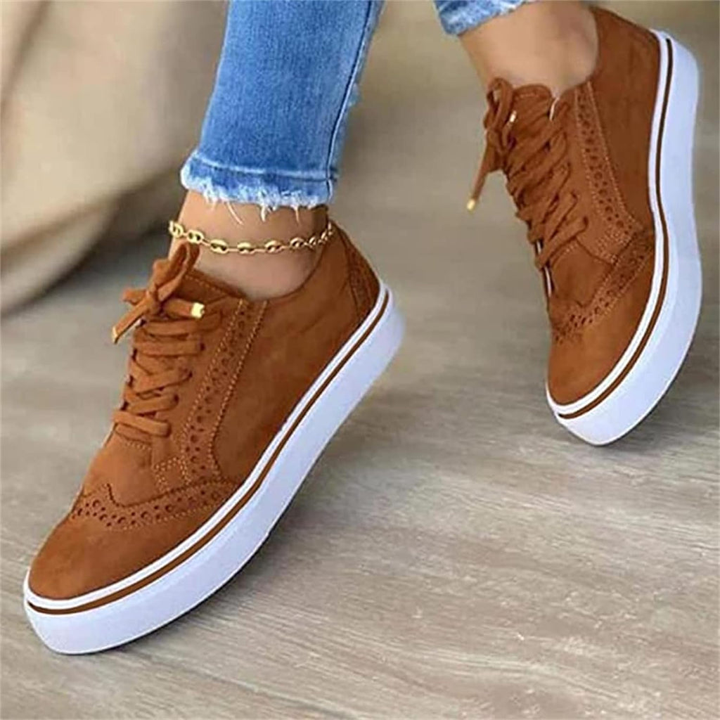 Damskie Sneakersy Brogue Sznurowane