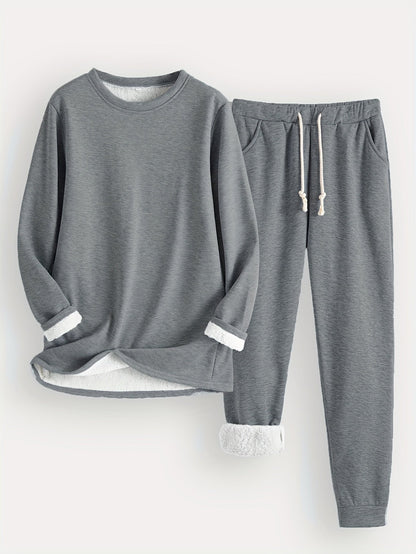Ella | Conjunto de jersey térmico y pantalón de chándal de color sólido