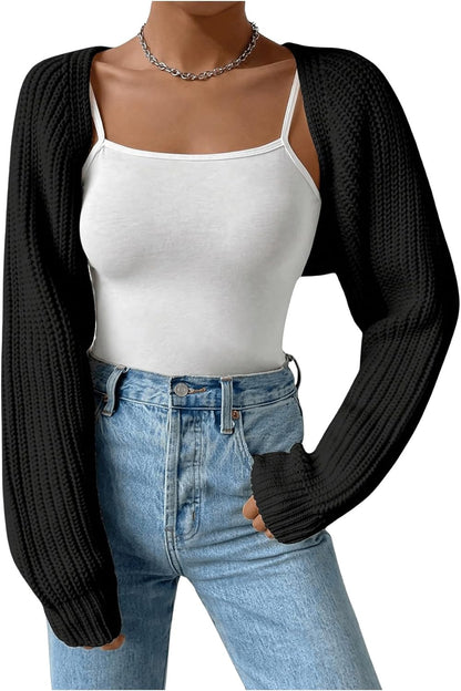 Rosa Cardigan | Chaqueta corta de punto con mangas largas