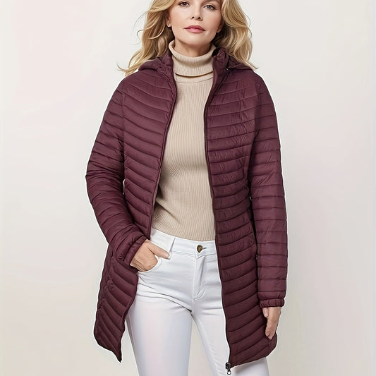 Sara | Chaqueta casual acolchada con capucha y cremallera frontal